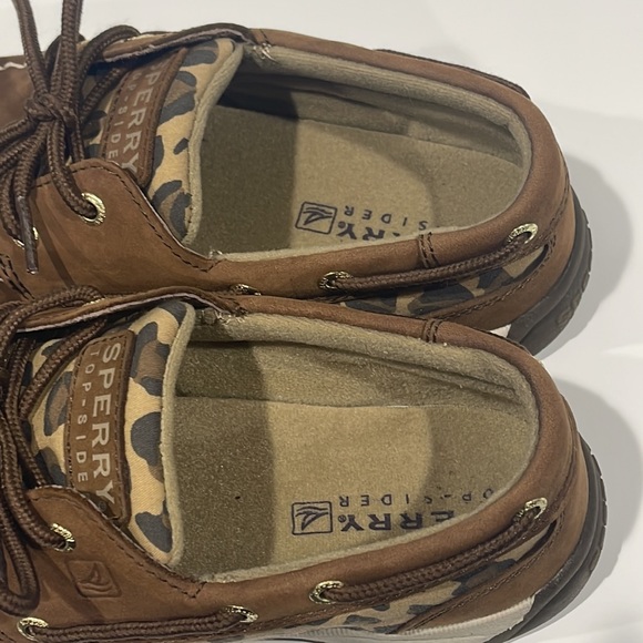 Sperry Topsider Size 4.5M Leopard Print Boat Shoes G Intrepid Chocolate YG45170A - Picture 5 of 6